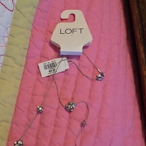 LOFT Silver-Tone Necklace with Sparkling Bead Accents